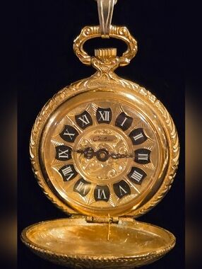 Chateau Gold Pocket Watch Decorative Accent